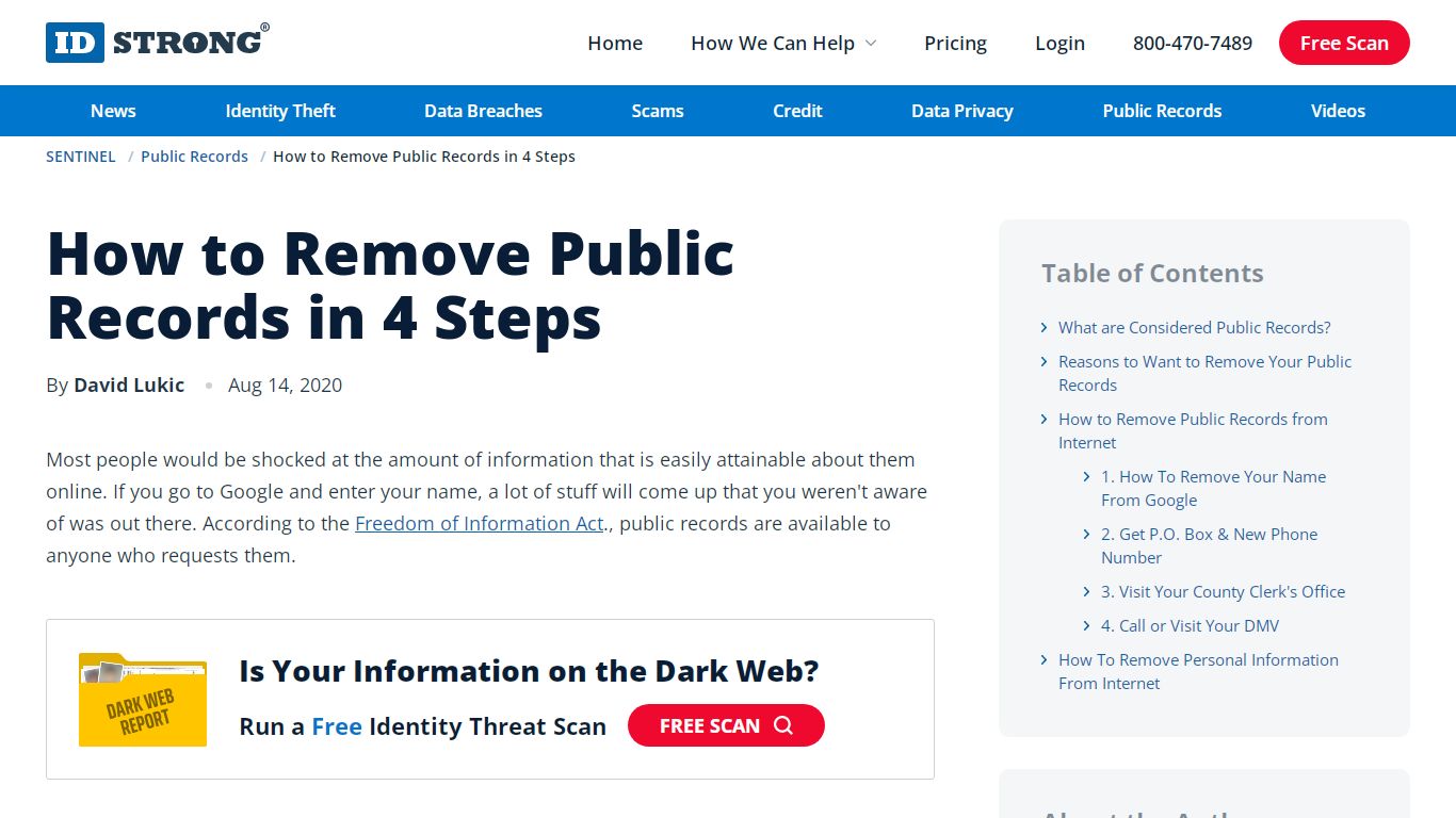 How to Remove Public Records from Internet - IDStrong